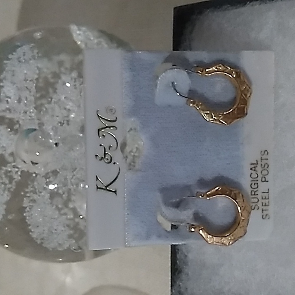 VINTAGE K&M Pierced Earrings  New on Original Card NEW OLD STOCK